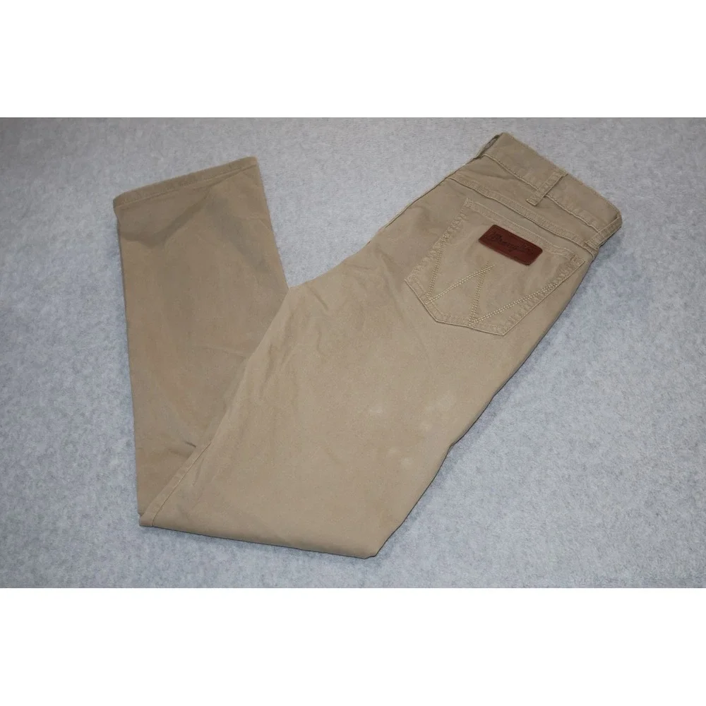 Wrangler Western Retro Slim Straight Men 32x34 Tan Chino Pants Cowboy